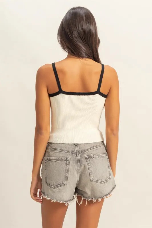 HYFVE Square Neck Ribbed Knit Cami-Tank Tops & Camis-Trendsi-[option4]-[option5]-[option6]-[option7]-[option8]-Shop-Boutique-Clothing-for-Women-Online