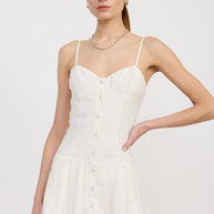 SPAGHETTI STRAP PLEATED MINI DRESS-Emory Park-WHITE-S-[option4]-[option5]-[option6]-[option7]-[option8]-Shop-Boutique-Clothing-for-Women-Online