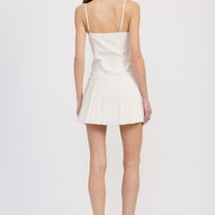SPAGHETTI STRAP PLEATED MINI DRESS-Emory Park-[option4]-[option5]-[option6]-[option7]-[option8]-Shop-Boutique-Clothing-for-Women-Online