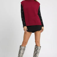 Umgee High-Low Turtleneck Sleeveless Sweater Top-sweater-Trendsi-[option4]-[option5]-[option6]-[option7]-[option8]-Shop-Boutique-Clothing-for-Women-Online