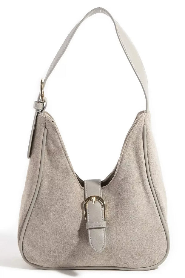 Fame Buckle Accent Faux Suede Hand Bag-handbag-Trendsi-KA-one size-[option4]-[option5]-[option6]-[option7]-[option8]-Shop-Boutique-Clothing-for-Women-Online
