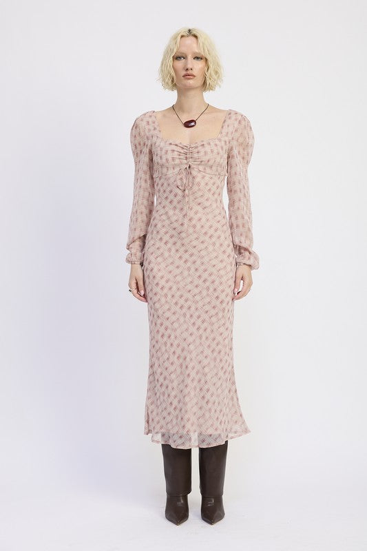OPEN BACK PUFF SLEEVE MIDI DRESS WITH RUCHED BUST-Emory Park-[option4]-[option5]-[option6]-[option7]-[option8]-Shop-Boutique-Clothing-for-Women-Online