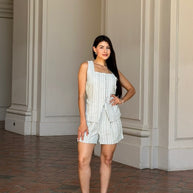 Linen Stripe Pocketed Shorts and Vest Set-ACG Los Angeles-[option4]-[option5]-[option6]-[option7]-[option8]-Shop-Boutique-Clothing-for-Women-Online