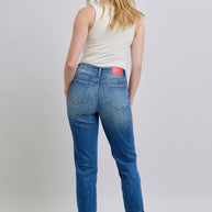 Judy Blue Plaid Print Cuff Boyfriend Fit Jeans-Trendsi-[option4]-[option5]-[option6]-[option7]-[option8]-Shop-Boutique-Clothing-for-Women-Online