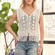 ADORA Fringe Hem Crochet Vest Cardigan-Cardigans-Trendsi-[option4]-[option5]-[option6]-[option7]-[option8]-Shop-Boutique-Clothing-for-Women-Online