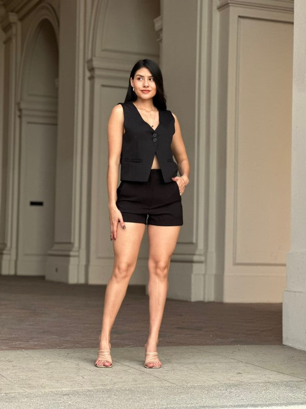 Two Button Solid Dressy Vest with Adjustable Back-ACG Los Angeles-Black-S-[option4]-[option5]-[option6]-[option7]-[option8]-Shop-Boutique-Clothing-for-Women-Online