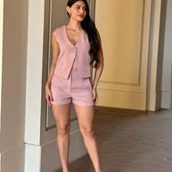 Two Button Solid Dressy Vest with Adjustable Back-ACG Los Angeles-[option4]-[option5]-[option6]-[option7]-[option8]-Shop-Boutique-Clothing-for-Women-Online