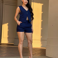 Two Button Solid Dressy Vest with Adjustable Back-ACG Los Angeles-[option4]-[option5]-[option6]-[option7]-[option8]-Shop-Boutique-Clothing-for-Women-Online