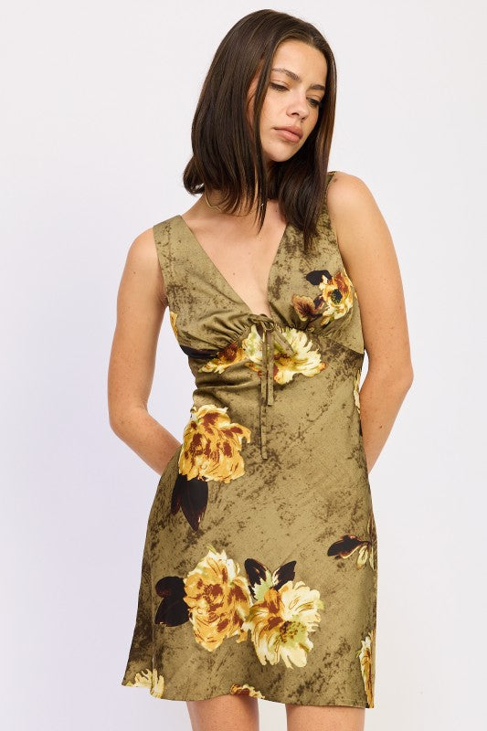 BIAS CUT MINI FLORAL DRESS-Emory Park-OLIVE FLORAL-S-[option4]-[option5]-[option6]-[option7]-[option8]-Shop-Boutique-Clothing-for-Women-Online
