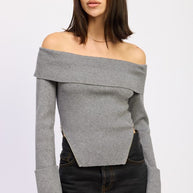 RIBBED OFF SHOULDER SWEATER WITH ZIPPER-Emory Park-CHARCOAL GREY-S-[option4]-[option5]-[option6]-[option7]-[option8]-Shop-Boutique-Clothing-for-Women-Online
