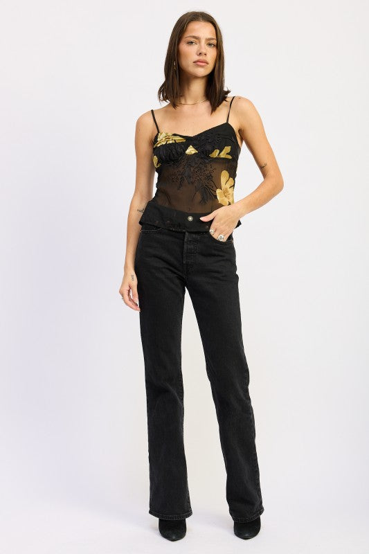 SPAGHETTI STRAP SHEER CAMI TOP-Emory Park-[option4]-[option5]-[option6]-[option7]-[option8]-Shop-Boutique-Clothing-for-Women-Online