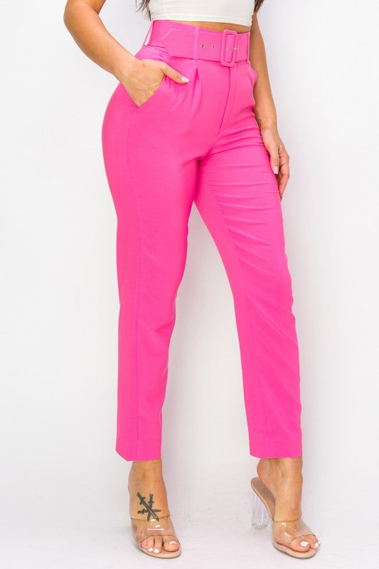 Women Ankle Slim Fit Cigarette pants with Belt-ACG Los Angeles-[option4]-[option5]-[option6]-[option7]-[option8]-Shop-Boutique-Clothing-for-Women-Online