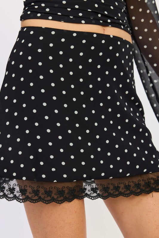 POLKAT DOT MINI LACE SKIRT-Emory Park-[option4]-[option5]-[option6]-[option7]-[option8]-Shop-Boutique-Clothing-for-Women-Online