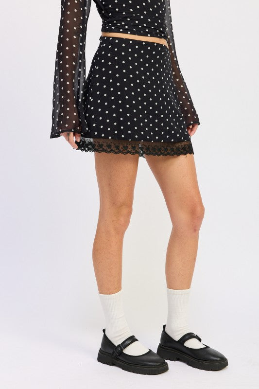 POLKAT DOT MINI LACE SKIRT-Emory Park-[option4]-[option5]-[option6]-[option7]-[option8]-Shop-Boutique-Clothing-for-Women-Online