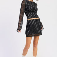 POLKAT DOT MINI LACE SKIRT-Emory Park-[option4]-[option5]-[option6]-[option7]-[option8]-Shop-Boutique-Clothing-for-Women-Online