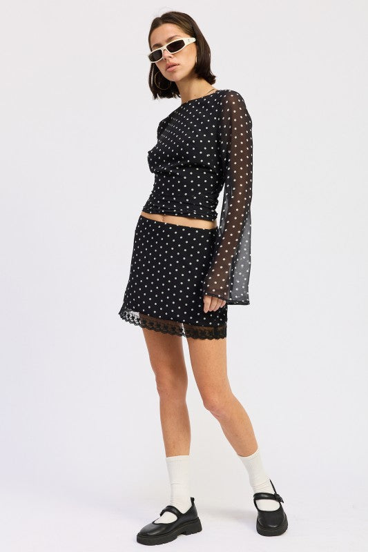 POLKAT DOT MINI LACE SKIRT-Emory Park-[option4]-[option5]-[option6]-[option7]-[option8]-Shop-Boutique-Clothing-for-Women-Online