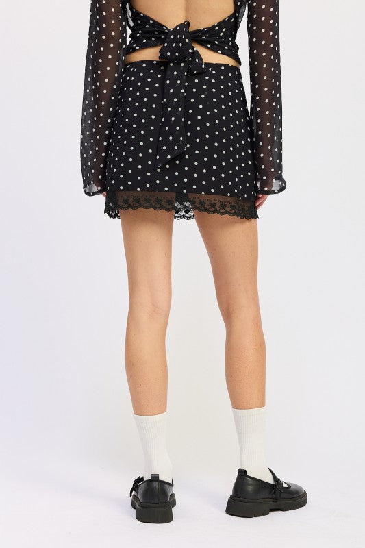 POLKAT DOT MINI LACE SKIRT-Emory Park-[option4]-[option5]-[option6]-[option7]-[option8]-Shop-Boutique-Clothing-for-Women-Online