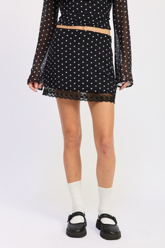 POLKAT DOT MINI LACE SKIRT-Emory Park-[option4]-[option5]-[option6]-[option7]-[option8]-Shop-Boutique-Clothing-for-Women-Online