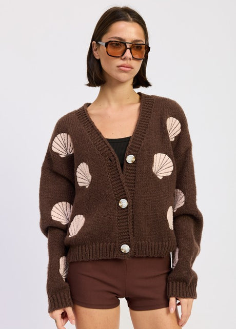 V NECK BUTTON FRONT APPLIQUE CARDIGAN-Emory Park-MOCHA PINK-S-[option4]-[option5]-[option6]-[option7]-[option8]-Shop-Boutique-Clothing-for-Women-Online