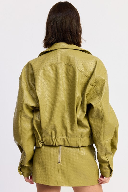 CROPPED JACKET WITH COLLAR AND ZIPPER-Emory Park-[option4]-[option5]-[option6]-[option7]-[option8]-Shop-Boutique-Clothing-for-Women-Online