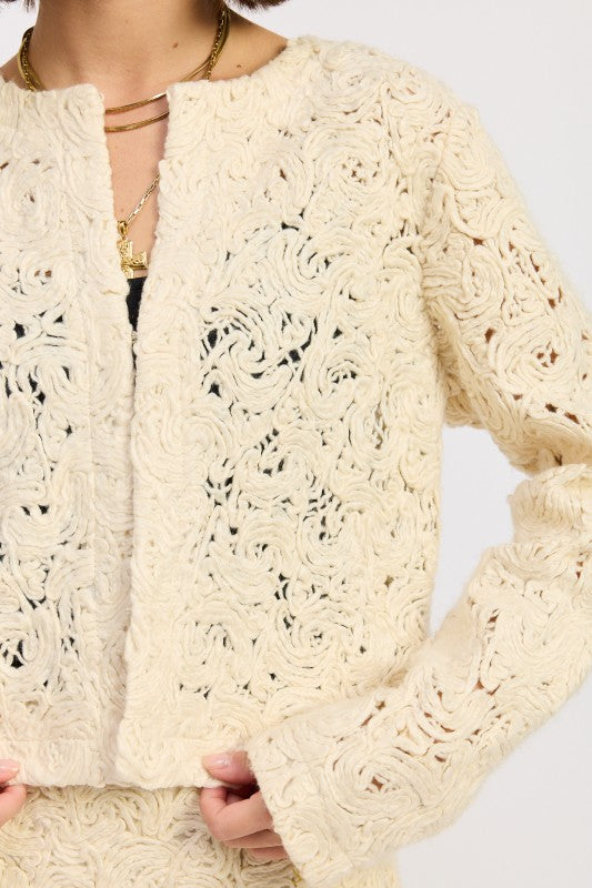 NOVELTY MACRAME CROPPED JACKET-Emory Park-CREAM-S-[option4]-[option5]-[option6]-[option7]-[option8]-Shop-Boutique-Clothing-for-Women-Online