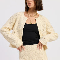 NOVELTY MACRAME CROPPED JACKET-Emory Park-[option4]-[option5]-[option6]-[option7]-[option8]-Shop-Boutique-Clothing-for-Women-Online