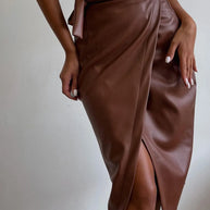 Slit Leather Midi Skirt-Skirts-Trendsi-[option4]-[option5]-[option6]-[option7]-[option8]-Shop-Boutique-Clothing-for-Women-Online