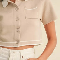 MABLE Button Down Contrast Collared Knit Cardigan-Cardigan-Trendsi-[option4]-[option5]-[option6]-[option7]-[option8]-Shop-Boutique-Clothing-for-Women-Online