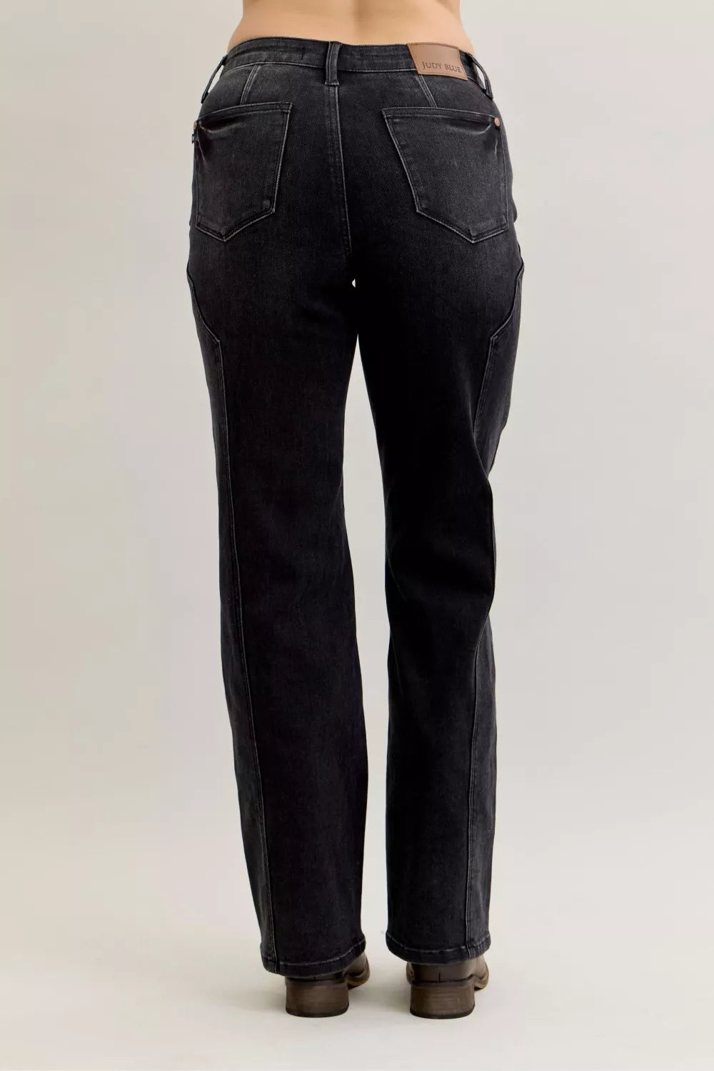 Judy Blue Mid Rise Straight Western Seam Detail Jeans-Jeans-Trendsi-[option4]-[option5]-[option6]-[option7]-[option8]-Shop-Boutique-Clothing-for-Women-Online