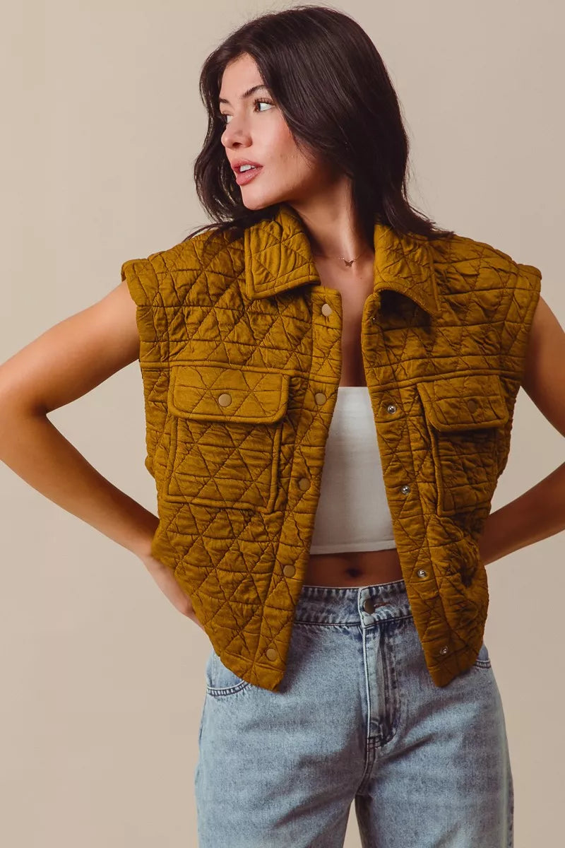 SO ME Triangle Quilting Stitch Button Up Knit Vest-Vest-Trendsi-[option4]-[option5]-[option6]-[option7]-[option8]-Shop-Boutique-Clothing-for-Women-Online