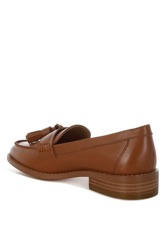 Yelena Real Leather Tassel Loafers-Rag Company-[option4]-[option5]-[option6]-[option7]-[option8]-Shop-Boutique-Clothing-for-Women-Online