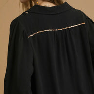Linen Scallop Hem Blouse with Contrast Trim-Blouses-Trendsi-[option4]-[option5]-[option6]-[option7]-[option8]-Shop-Boutique-Clothing-for-Women-Online