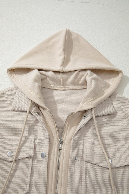 Textured Knit Pocketed Drawstring Hooded Jacket-JUNIPER BLVD-[option4]-[option5]-[option6]-[option7]-[option8]-Shop-Boutique-Clothing-for-Women-Online