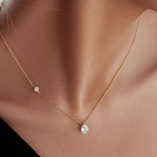 1.25 Carat Moissanite 925 Sterling Silver Teardrop Necklace-NECKLACE-Trendsi-Gold-One Size-[option4]-[option5]-[option6]-[option7]-[option8]-Shop-Boutique-Clothing-for-Women-Online