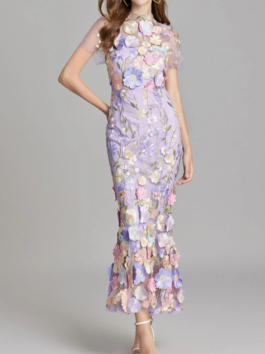 Floral Embroidered Mesh Overlay Maxi Dress-Dresses-Trendsi-[option4]-[option5]-[option6]-[option7]-[option8]-Shop-Boutique-Clothing-for-Women-Online