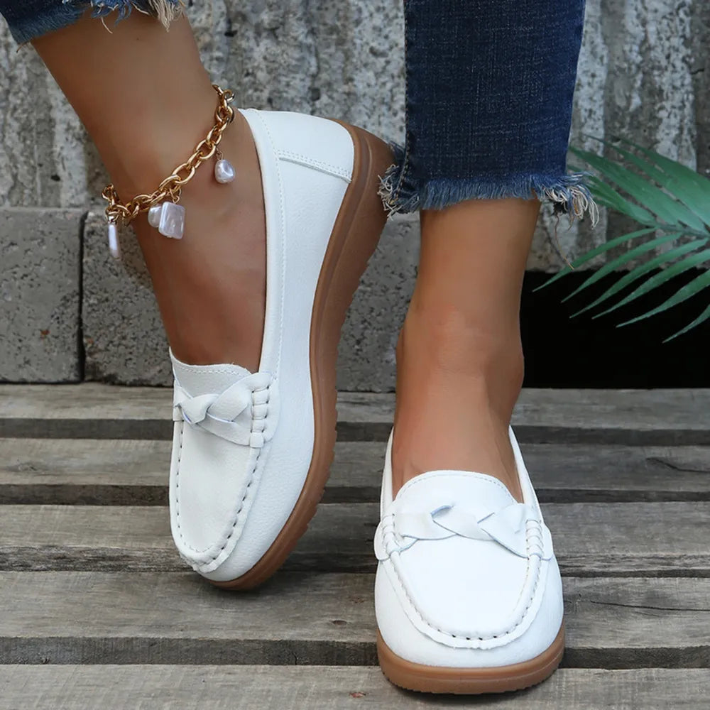 Weave Wedge Heeled Loafers-Shoes-Trendsi-White-35(US4)-[option4]-[option5]-[option6]-[option7]-[option8]-Shop-Boutique-Clothing-for-Women-Online