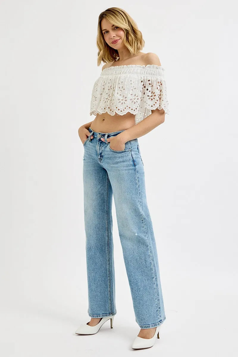 RISEN Full Size Low Rise Ankle Boyfriend Distressed Jeans-Jeans-Trendsi-[option4]-[option5]-[option6]-[option7]-[option8]-Shop-Boutique-Clothing-for-Women-Online