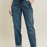 Judy Blue Full Size HW Vintage Wash Jeans w/ Drawstring-Pants-Trendsi-Dark-0/24-[option4]-[option5]-[option6]-[option7]-[option8]-Shop-Boutique-Clothing-for-Women-Online