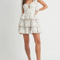 MABLE Floral Print Shoulder Tie Layered Mini Dress-Dresses-Trendsi-[option4]-[option5]-[option6]-[option7]-[option8]-Shop-Boutique-Clothing-for-Women-Online