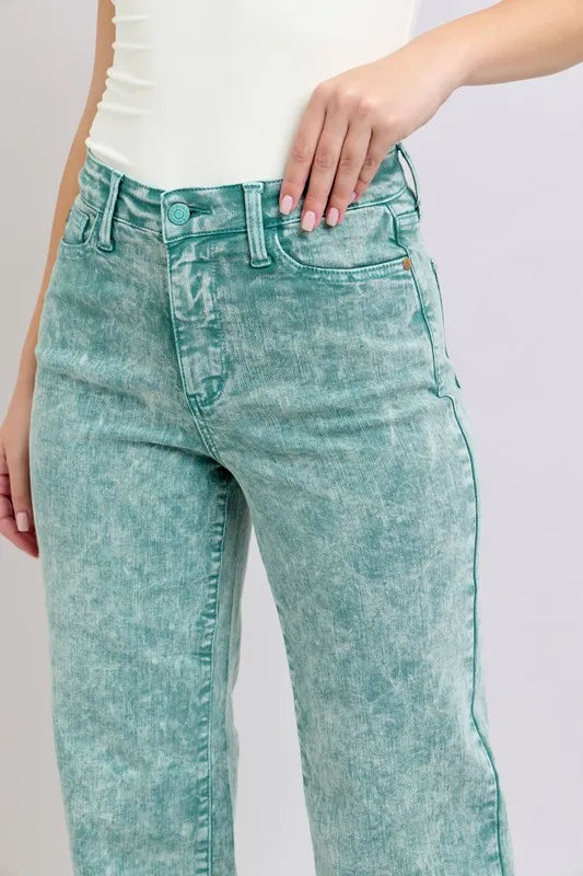 Judy Blue High Waist Garment Dyed Raw Hem Dad Jeans-Trendsi-[option4]-[option5]-[option6]-[option7]-[option8]-Shop-Boutique-Clothing-for-Women-Online