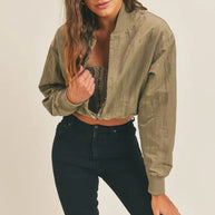 MABLE Long Sleeve Two Way Jacket-Coats & Jackets-Trendsi-Olive-S-[option4]-[option5]-[option6]-[option7]-[option8]-Shop-Boutique-Clothing-for-Women-Online