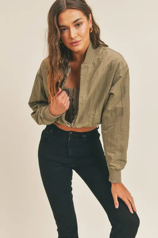 MABLE Long Sleeve Two Way Jacket-Coats & Jackets-Trendsi-Olive-S-[option4]-[option5]-[option6]-[option7]-[option8]-Shop-Boutique-Clothing-for-Women-Online