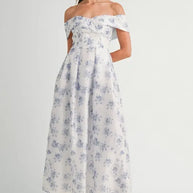 MABLE Floral Printed Off Shoulder Maxi Dress-Dresses-Trendsi-Blue-S-[option4]-[option5]-[option6]-[option7]-[option8]-Shop-Boutique-Clothing-for-Women-Online