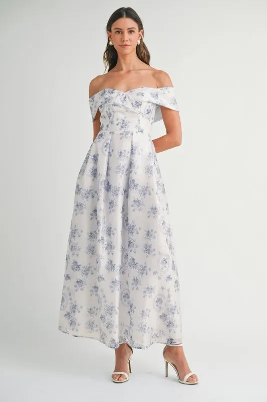 MABLE Floral Printed Off Shoulder Maxi Dress-Dresses-Trendsi-Blue-S-[option4]-[option5]-[option6]-[option7]-[option8]-Shop-Boutique-Clothing-for-Women-Online