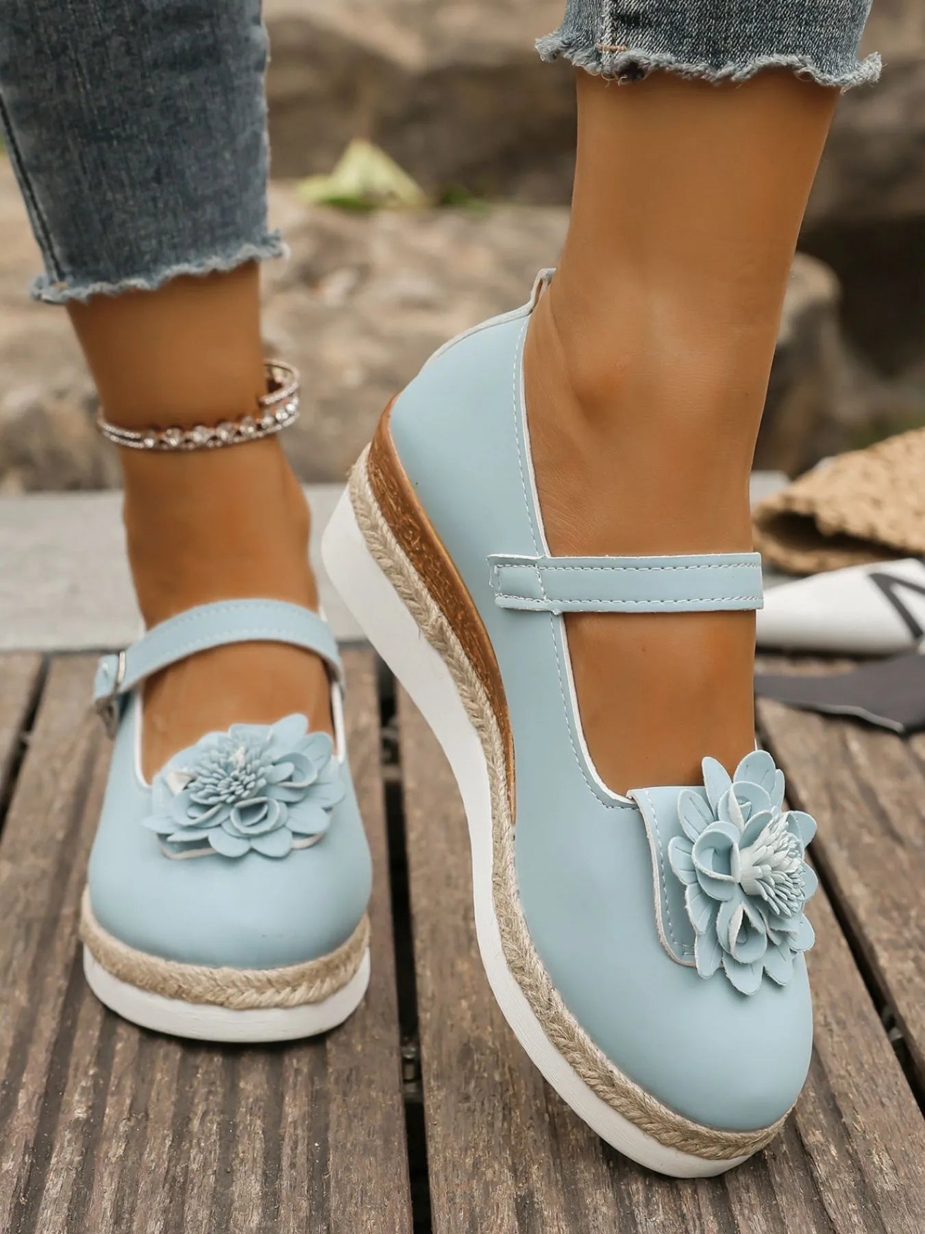 Flower Embellished Mary Jane Loafers-loafers-Trendsi-Pastel Blue-36-[option4]-[option5]-[option6]-[option7]-[option8]-Shop-Boutique-Clothing-for-Women-Online