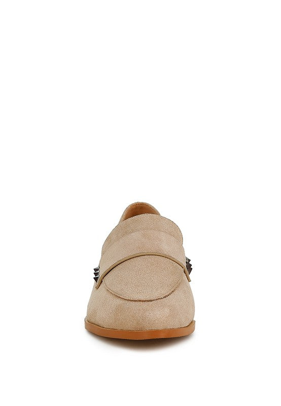 Durance Studded Genuine Suede Loafers-Rag Company-[option4]-[option5]-[option6]-[option7]-[option8]-Shop-Boutique-Clothing-for-Women-Online