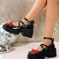 Bow Round Toe Block Heels Pumps-Shoes-Trendsi-[option4]-[option5]-[option6]-[option7]-[option8]-Shop-Boutique-Clothing-for-Women-Online