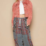POL Raw Hem Button Up Cropped Denim Jacket-Coats & Jackets-Trendsi-[option4]-[option5]-[option6]-[option7]-[option8]-Shop-Boutique-Clothing-for-Women-Online