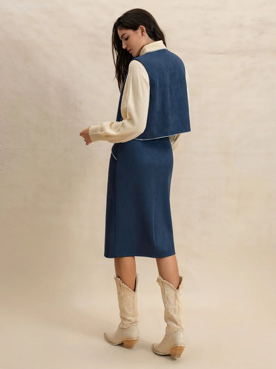 Open Front Vest and Buttoned Skirt Set-sets-Trendsi-[option4]-[option5]-[option6]-[option7]-[option8]-Shop-Boutique-Clothing-for-Women-Online