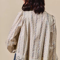 SO ME Floral Print Lace Button Down Shirt-Blouses-Trendsi-[option4]-[option5]-[option6]-[option7]-[option8]-Shop-Boutique-Clothing-for-Women-Online